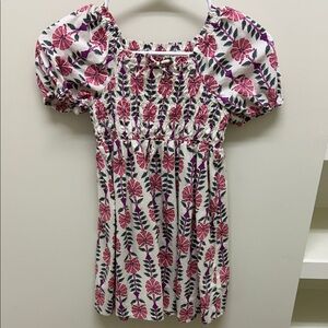 J. Crew Kids Dress with Pink and Purple Floral Pattern